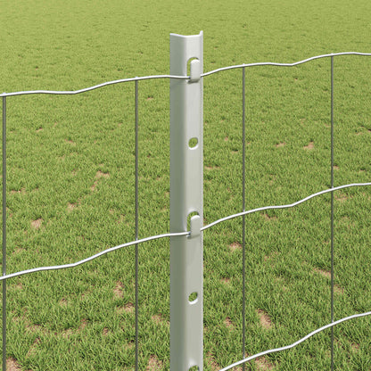 vidaXL Zaun mit Pfosten Silber 1,2 x 25 m Stahl