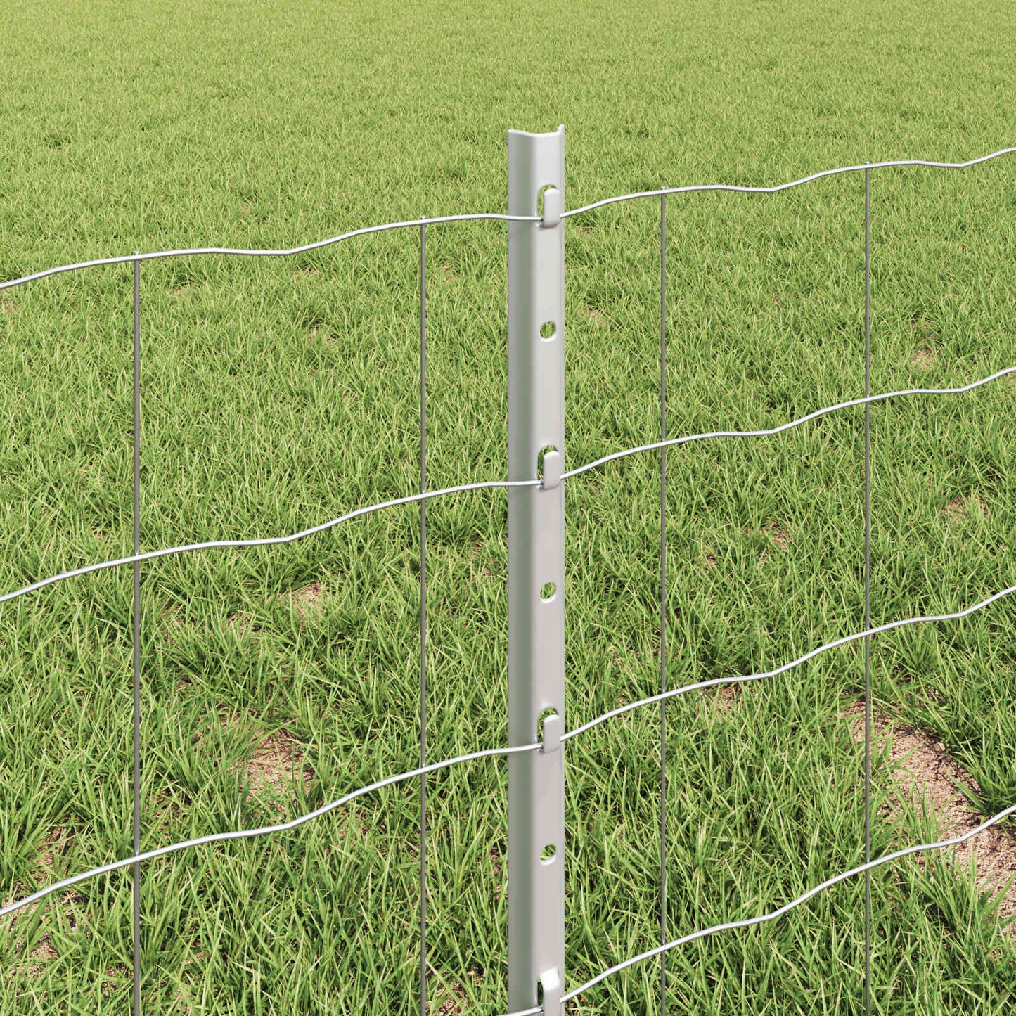 vidaXL Clôture avec poteaux argentée 0,4 x 25 m acier