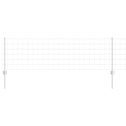 Zaun mit Pfosten Silber 0,6 x 25 m Stahl