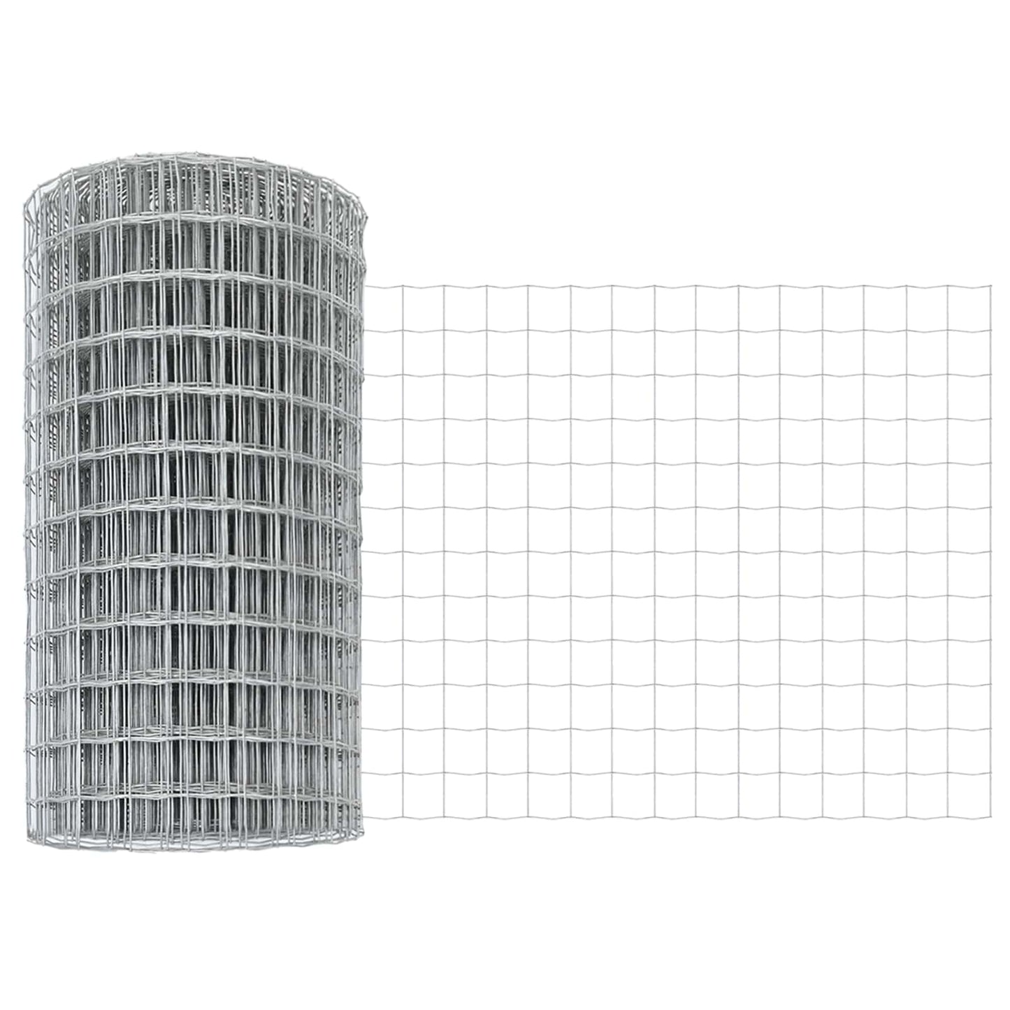 Zaun mit Pfosten Silber 0,6 x 25 m Stahl