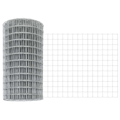 Zaun mit Pfosten Silber 0,6 x 25 m Stahl