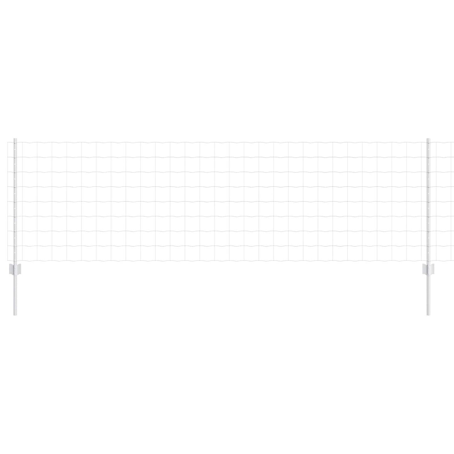 vidaXL Zaun mit Pfosten Silber 0,8 x 25 m Stahl