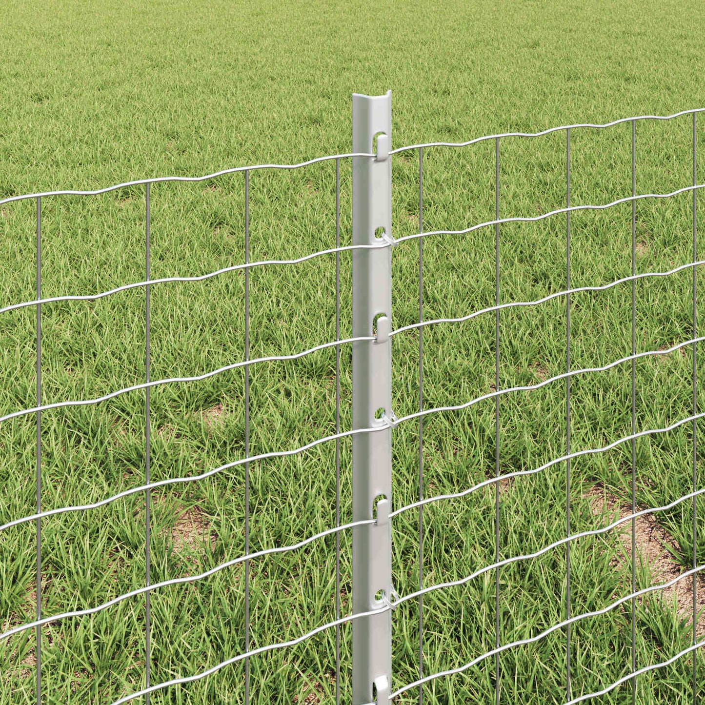 vidaXL Zaun mit Pfosten Silber 0,4 x 50 m Stahl
