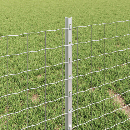vidaXL Zaun mit Pfosten Silber 0,4 x 50 m Stahl