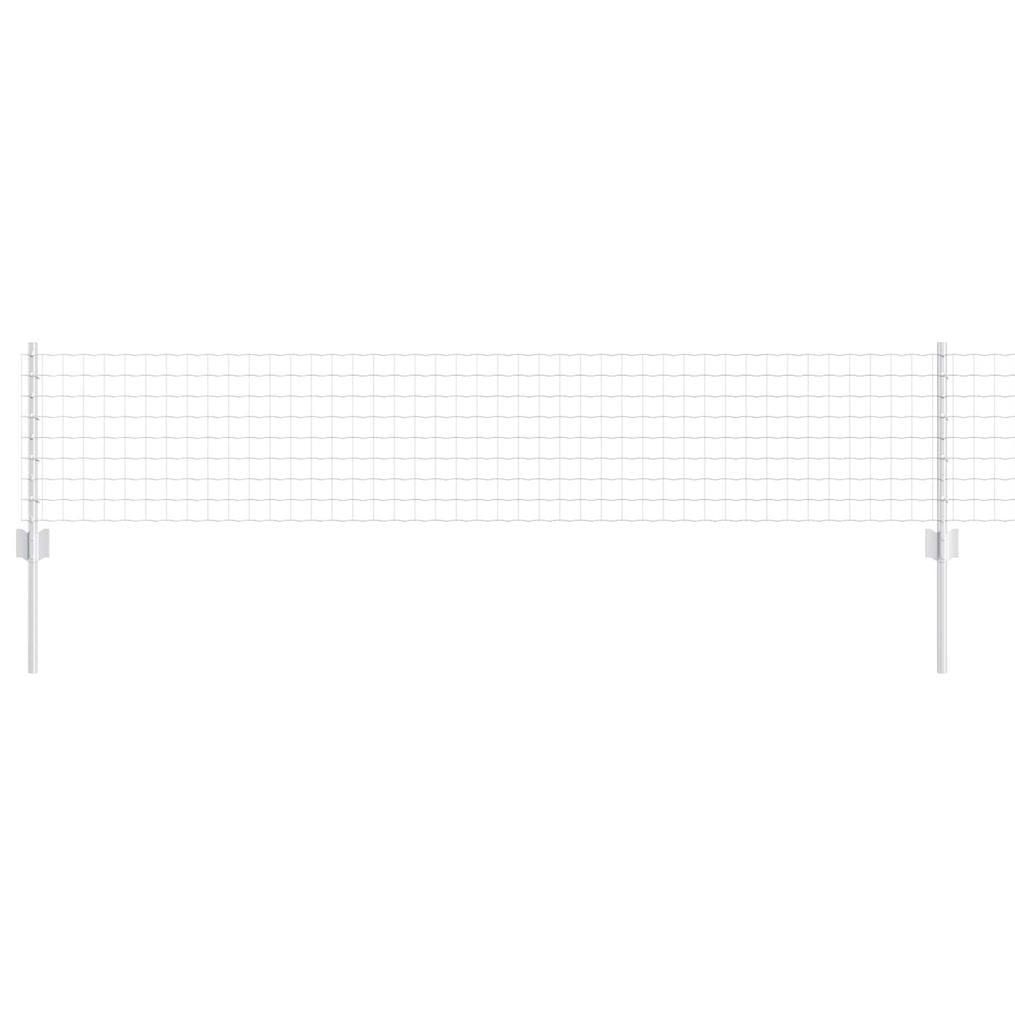vidaXL Zaun mit Pfosten Silber 0,4 x 50 m Stahl
