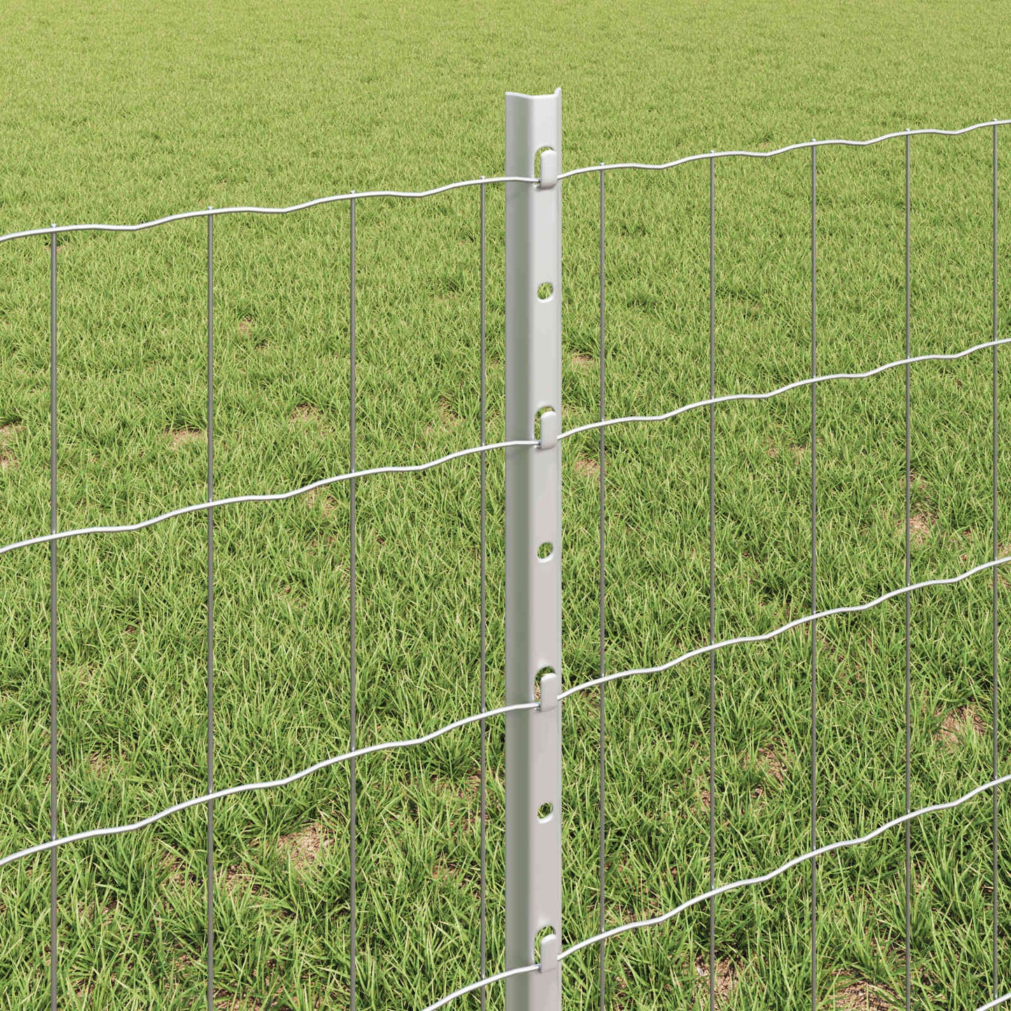 vidaXL Zaun mit Pfosten Silber 0,6 x 50 m Stahl