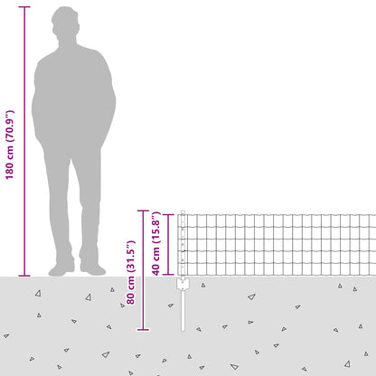 Zaun mit Pfosten Silber 0,4 x 10 m Stahl