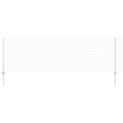 Zaun mit Pfosten Silber 0,8 x 10 m Stahl