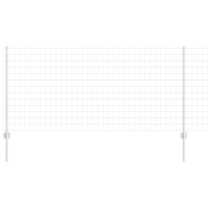 Zaun mit Pfosten Silber 1 x 10 m Stahl