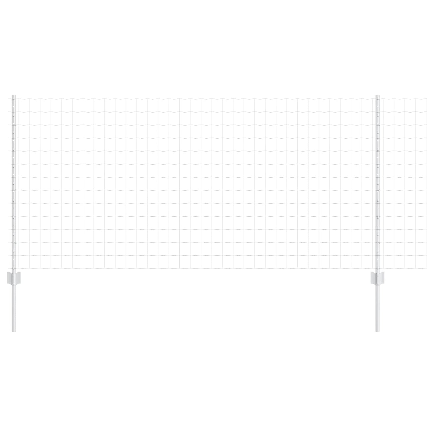 Zaun mit Pfosten Silber 1 x 10 m Stahl