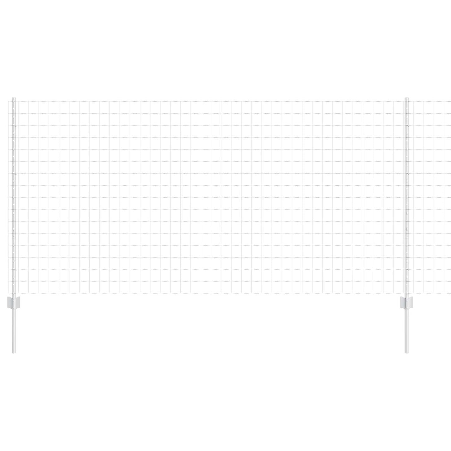 Zaun mit Pfosten Silber 1,2 x 10 m Stahl
