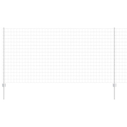 Zaun mit Pfosten Silber 1,2 x 10 m Stahl