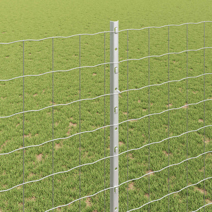 vidaXL Clôture avec poteaux Argenté 1,4 x 10 m Acier