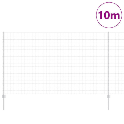 vidaXL Clôture avec poteaux Argenté 1,4 x 10 m Acier
