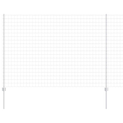 Zaun mit Pfosten Silber 1,5 x 10 m Stahl