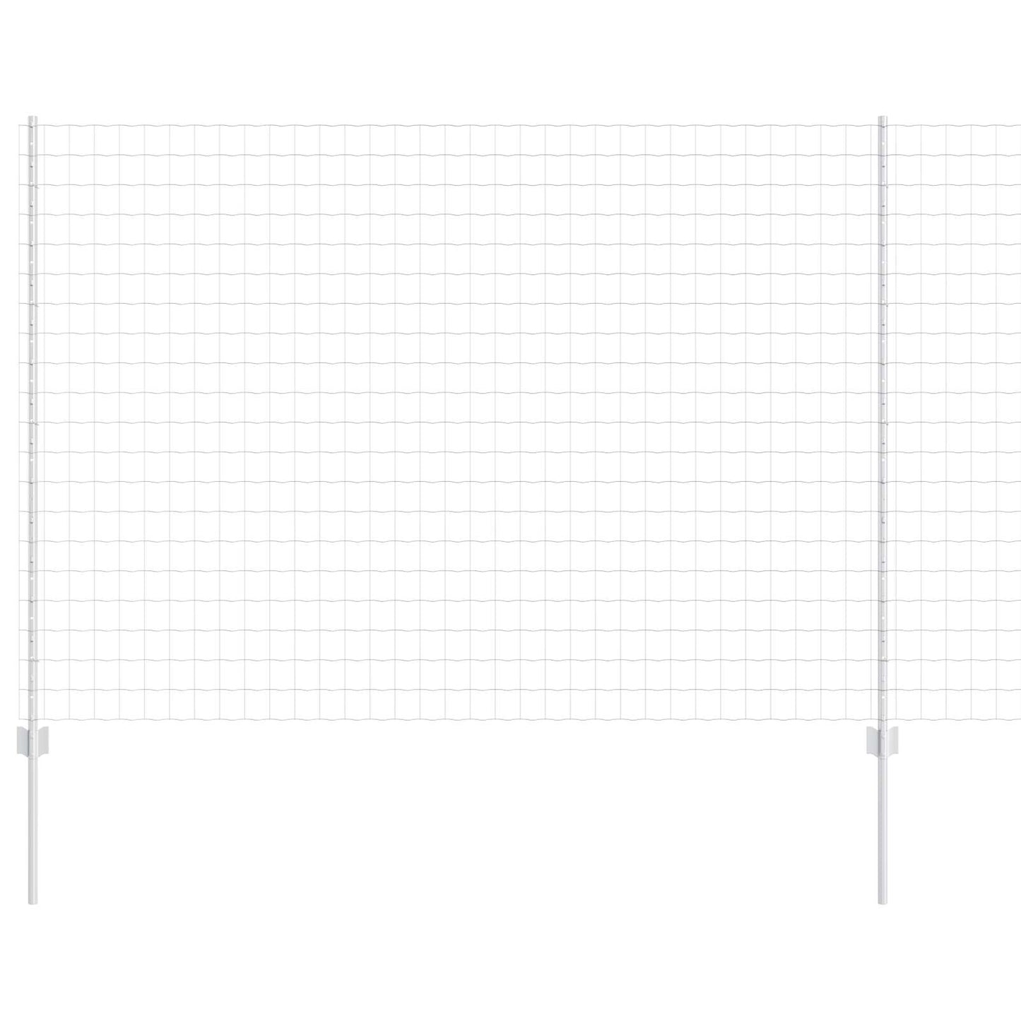 Zaun mit Pfosten Silber 1,6 x 10 m Stahl