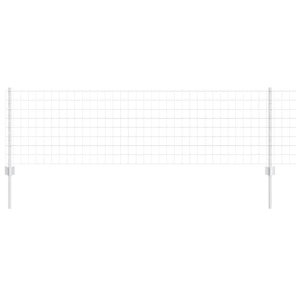 Zaun mit Pfosten Silber 0,6 x 25 m Stahl