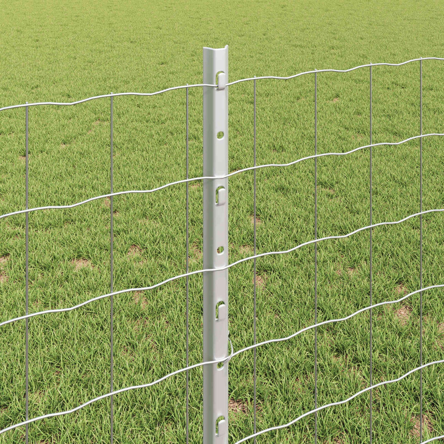 vidaXL Clôture avec poteaux Argent 0,8 x 25 m Acier