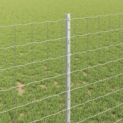 vidaXL Clôture avec poteaux Argenté 1 x 25 m Acier
