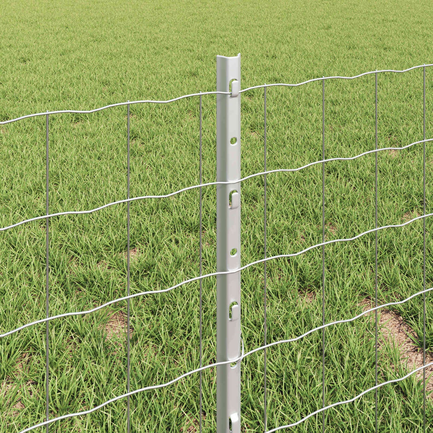 vidaXL Zaun mit Pfosten Silber 0,4 x 50 m Stahl