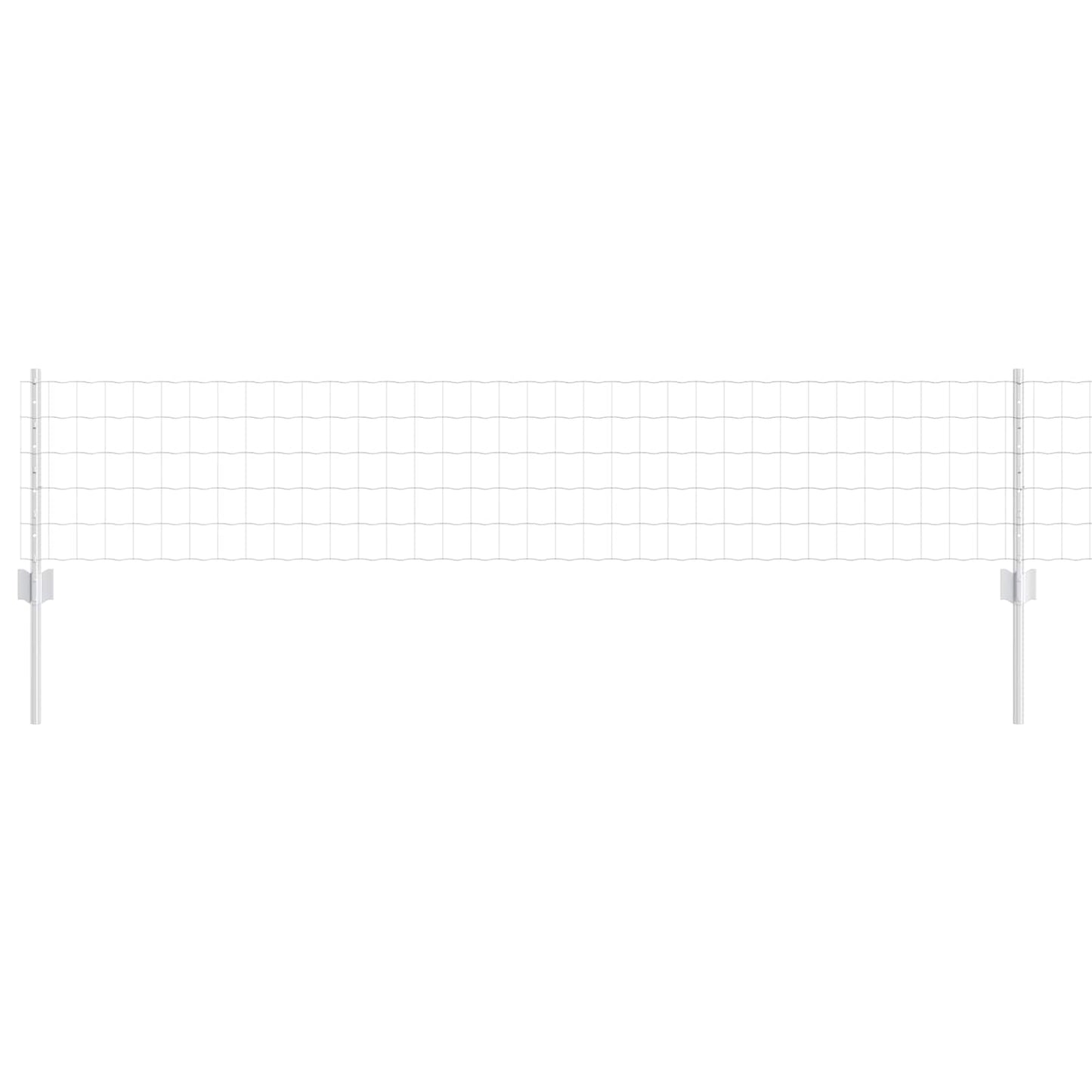 vidaXL Zaun mit Pfosten Silber 0,4 x 50 m Stahl