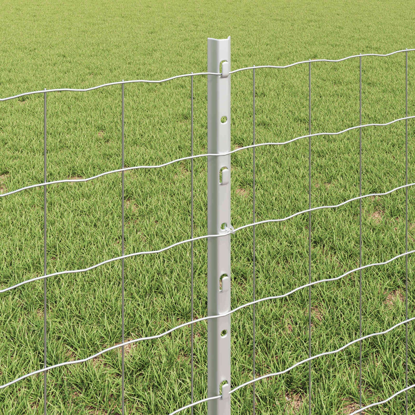vidaXL Zaun mit Pfosten Silber 0,6 x 50 m Stahl