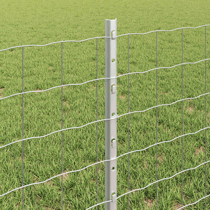 vidaXL Zaun mit Pfosten Silber 0,6 x 50 m Stahl