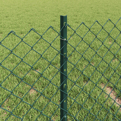 vidaXL Clôture avec poteaux vert 0,4 x 10 m acier et PVC