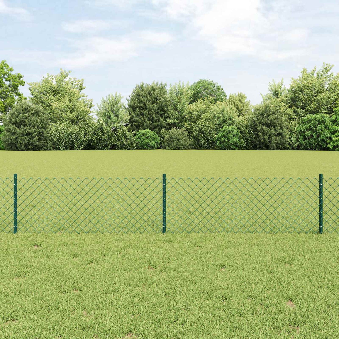vidaXL Clôture avec poteaux vert 0,4 x 10 m acier et PVC