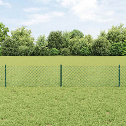 vidaXL Clôture avec poteaux vert 0,4 x 10 m acier et PVC