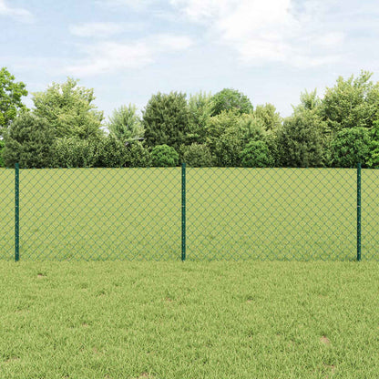 vidaXL Zaun mit Pfosten Grün 0,6 x 10 m Stahl und PVC