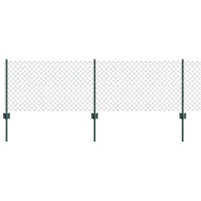 vidaXL Zaun mit Pfosten Grün 0,6 x 10 m Stahl und PVC