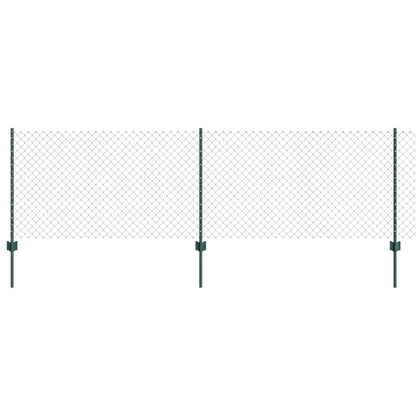 vidaXL Zaun mit Pfosten Grün 0,8 x 10 m Stahl und PVC
