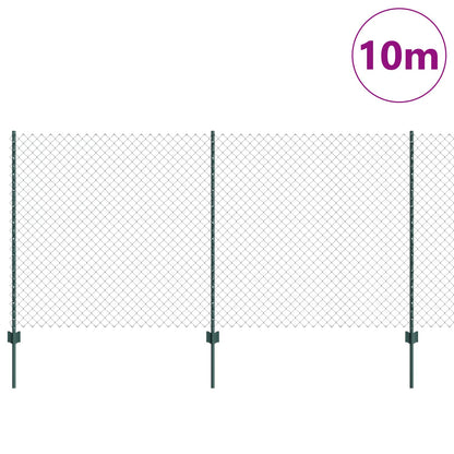 vidaXL Clôture avec poteaux vert 1,2 x 10 m Acier et PVC