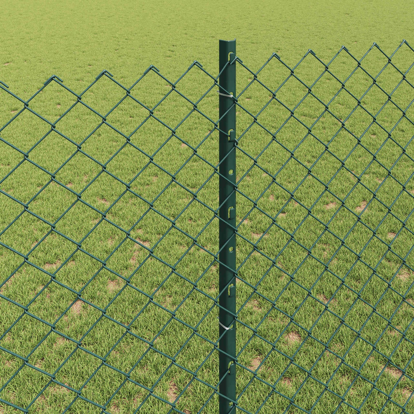 vidaXL Zaun mit Pfosten Grün 1,4 x 10 m Stahl und PVC
