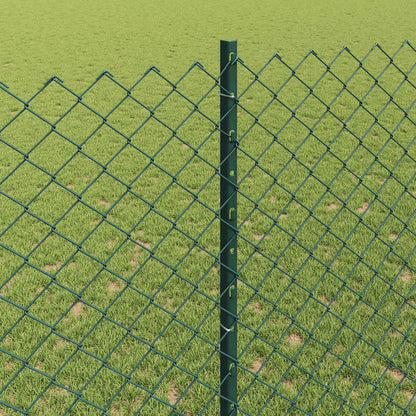 vidaXL Zaun mit Pfosten Grün 1,4 x 10 m Stahl und PVC