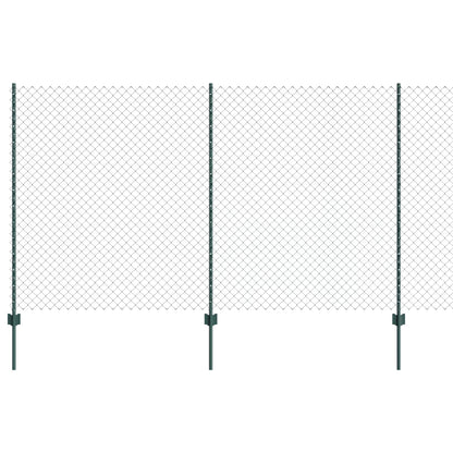 vidaXL Zaun mit Pfosten Grün 1,4 x 10 m Stahl und PVC