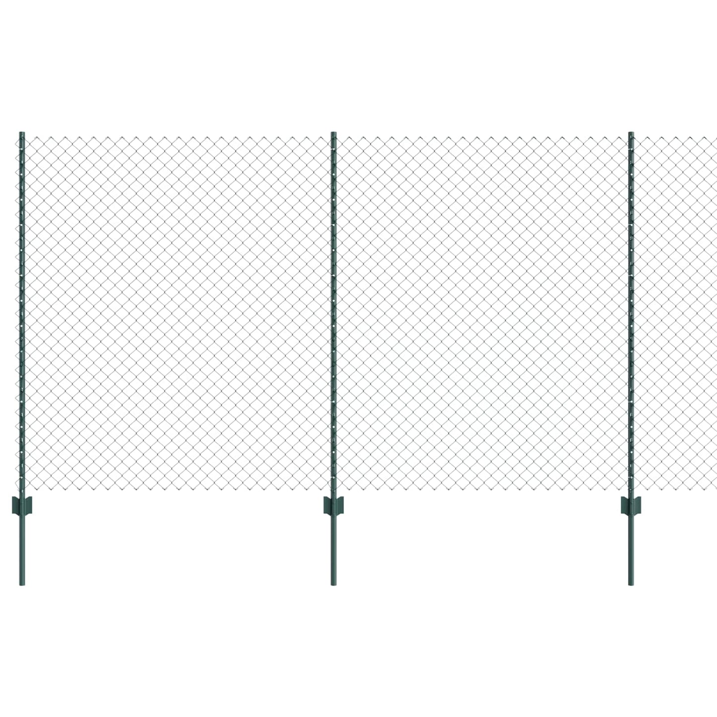 vidaXL Zaun mit Pfosten Grün 1,4 x 10 m Stahl und PVC