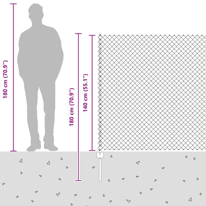 vidaXL Zaun mit Pfosten Grün 1,4 x 10 m Stahl und PVC