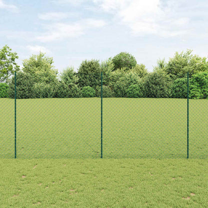 Zaun mit Pfosten Grün 1,5 x 10 m Stahl und PVC