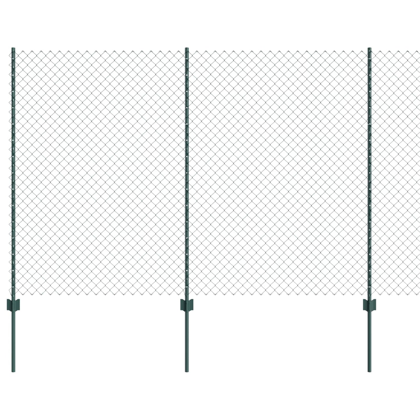 Zaun mit Pfosten Grün 1,5 x 10 m Stahl und PVC