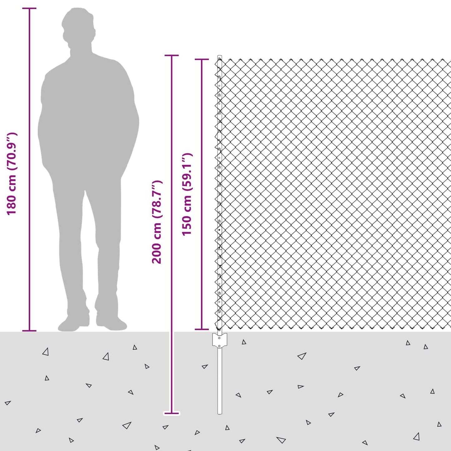 Zaun mit Pfosten Grün 1,5 x 10 m Stahl und PVC