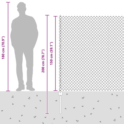 Zaun mit Pfosten Grün 1,5 x 10 m Stahl und PVC