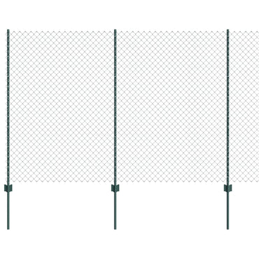 vidaXL Zaun mit Pfosten Grün 1,6 x 10 m Stahl und PVC