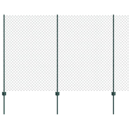 vidaXL Clôture avec Poteaux Vert 1,6 x 10 m Acier et PVC
