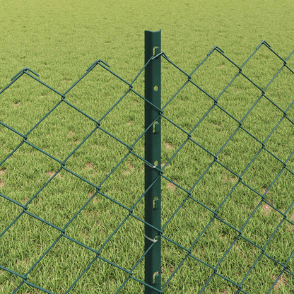 vidaXL Clôture avec poteaux Vert 0,8 x 10 m Acier et PVC