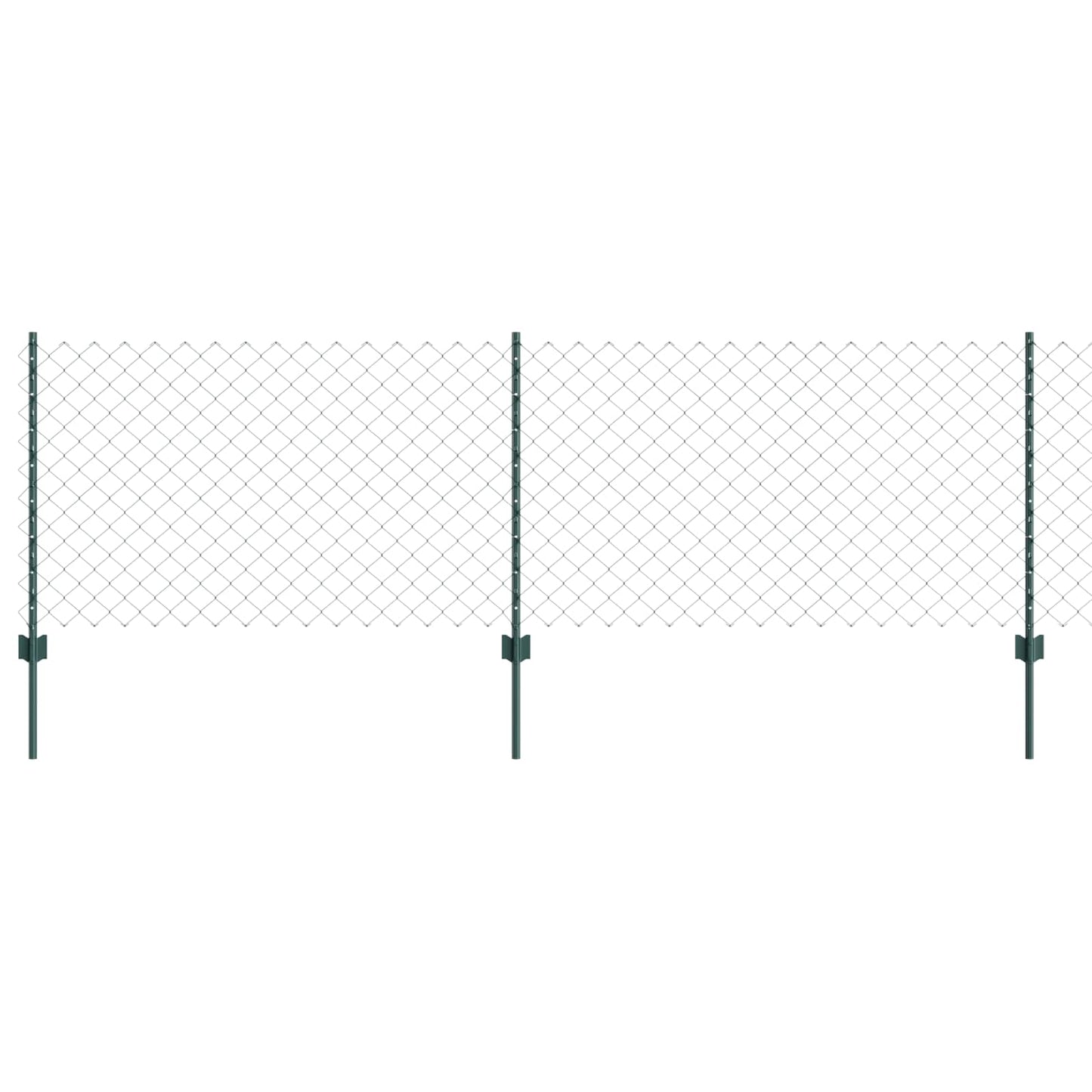 vidaXL Clôture avec poteaux Vert 0,8 x 10 m Acier et PVC