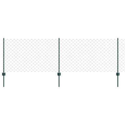 vidaXL Clôture avec poteaux Vert 0,8 x 10 m Acier et PVC