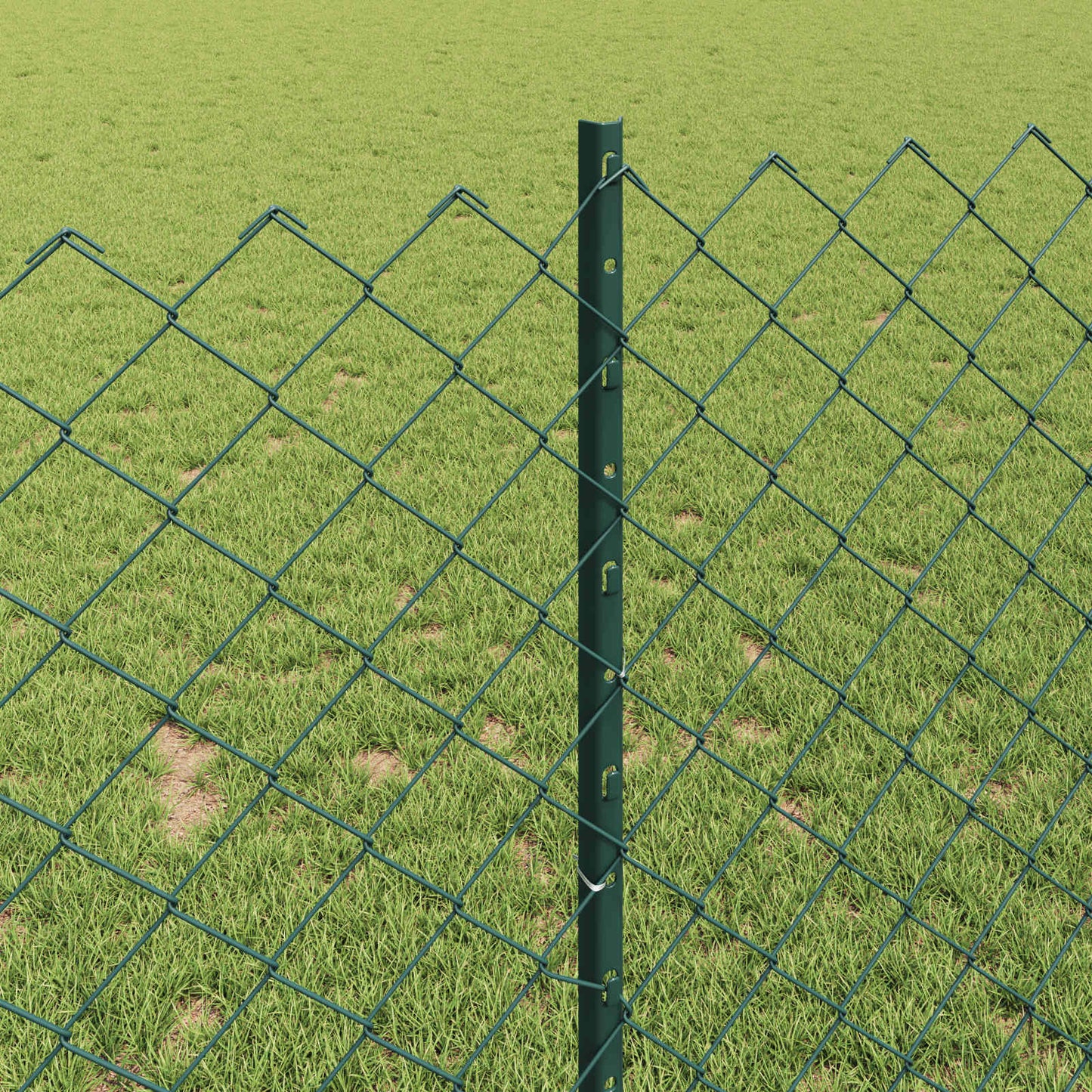 vidaXL Zaun mit Pfosten Grün 1 x 10 m Stahl und PVC