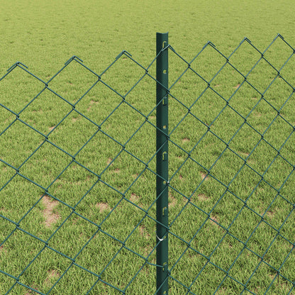 vidaXL Zaun mit Pfosten Grün 1 x 10 m Stahl und PVC